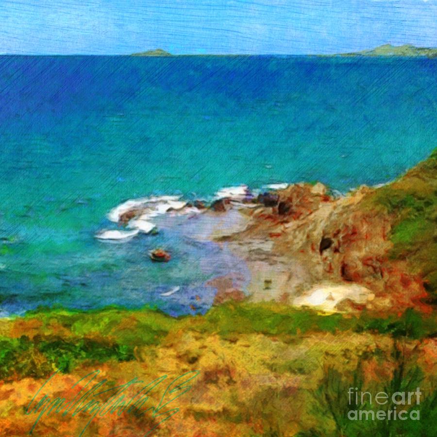 S Northshore View of Buck Island - Square Painting by Lyn Voytershark