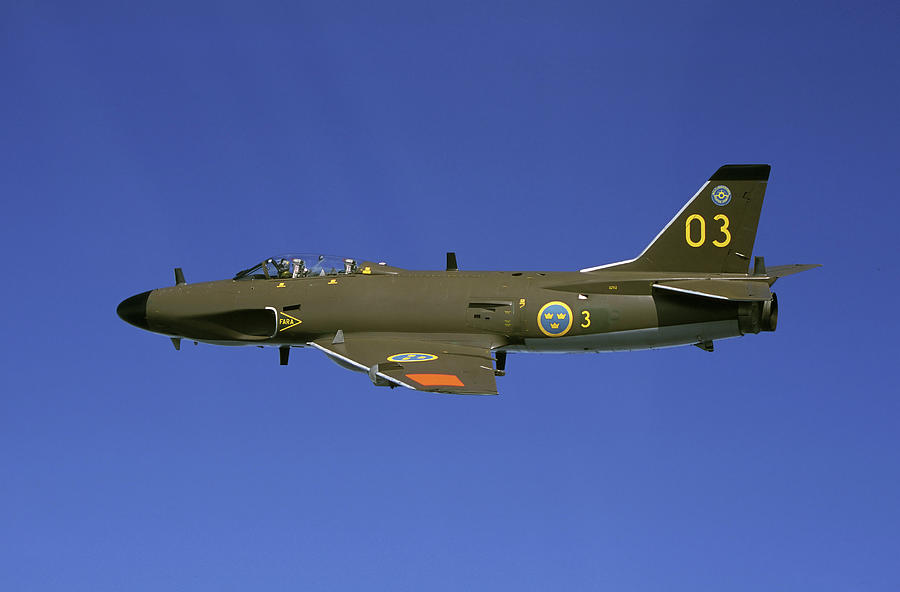 Saab J 32 Lansen Fighter Of The Swedish Photograph by Daniel Karlsson/stocktrek Images
