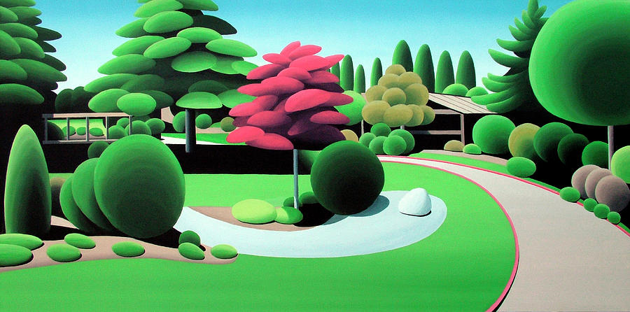 Saanich Hospital Garden Painting by Ron Parker