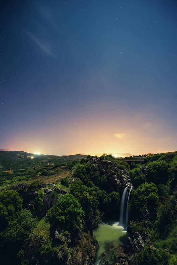 Saar Falls -night 2 Photograph by Mati Krimerman