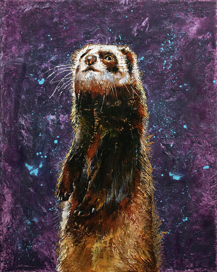 Wildlife Painting - Sable Ferret by Michael Creese