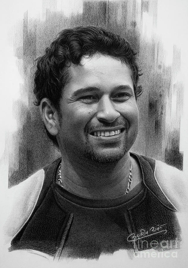Sachin Tendulkar  God of Cricket Drawing by V S ARUN  Saatchi Art
