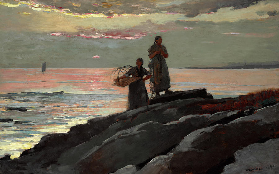 Winslow Homer Painting - Saco Bay, 1896 by Winslow Homer Winslow Homer Painting - Saco Bay, 1896 by Winslow Homer