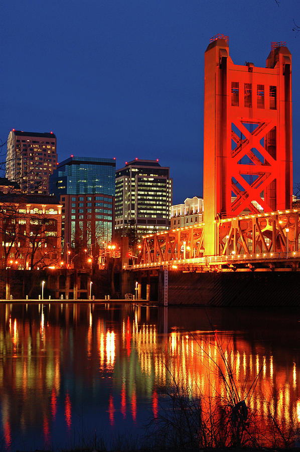 Sacramento at Night Photograph by James Kirkikis