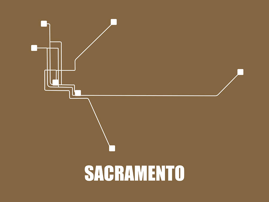 Sacramento Digital Art - Sacramento Subway Map 2 by Naxart Studio