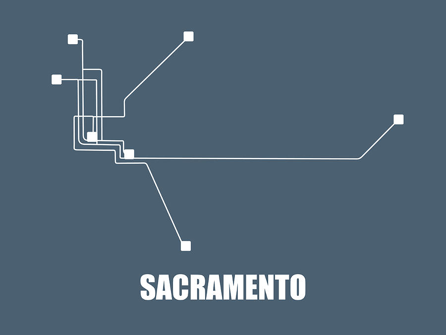 Sacramento Digital Art - Sacramento Subway Map by Naxart Studio