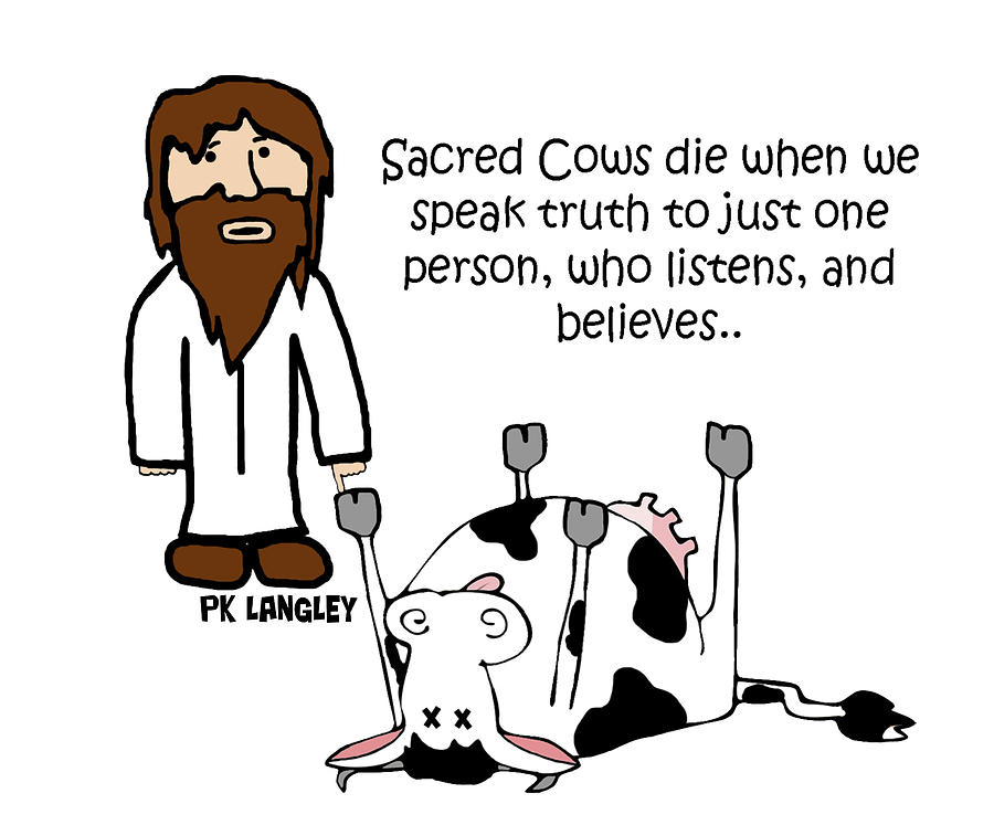 Comics Digital Art - Sacred Cows by PK Langley Comics Digital Art - Sacred Cows by PK Langley