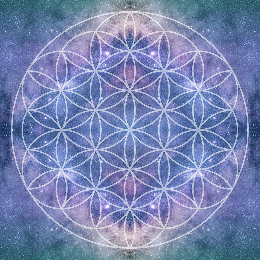 Nature Digital Art - Sacred Geometry Contemporary Artwork Flower of Life by Dean Marston
