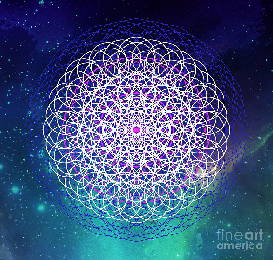 Sacred Geometry Love Divine Mandala Digital Art by Nathalie DAOUT