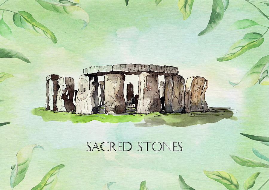 Prehistoric Mixed Media - Sacred Stones by Amanda Jane