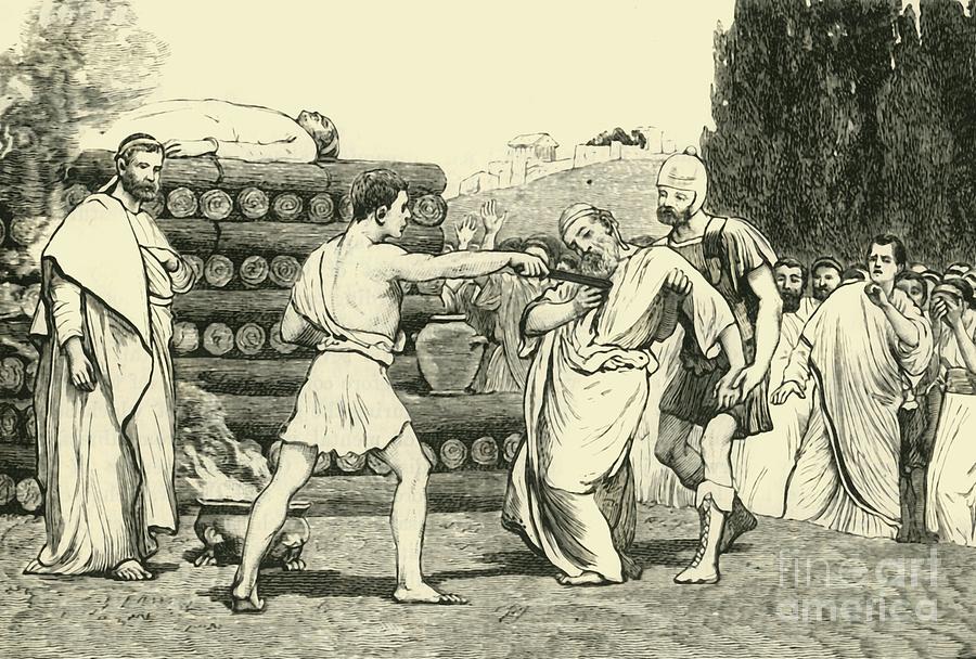 Sacrifice Of Scaevola Drawing by Print Collector