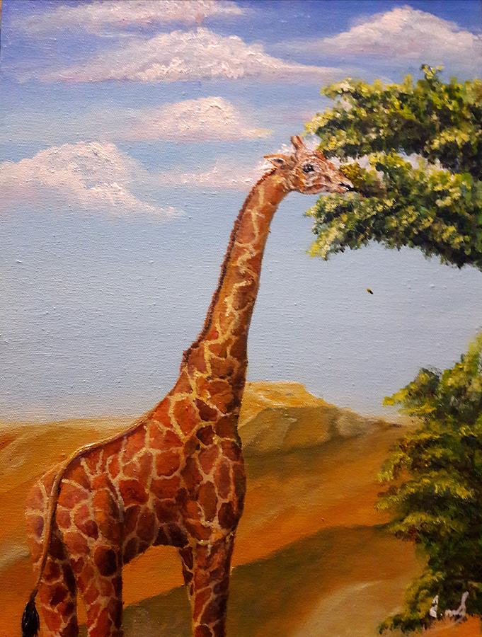 Sad Giraffe  Painting by Medea Ioseliani