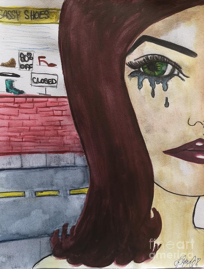 Sad Girl Painting - Sad girl by Lisa Koyle