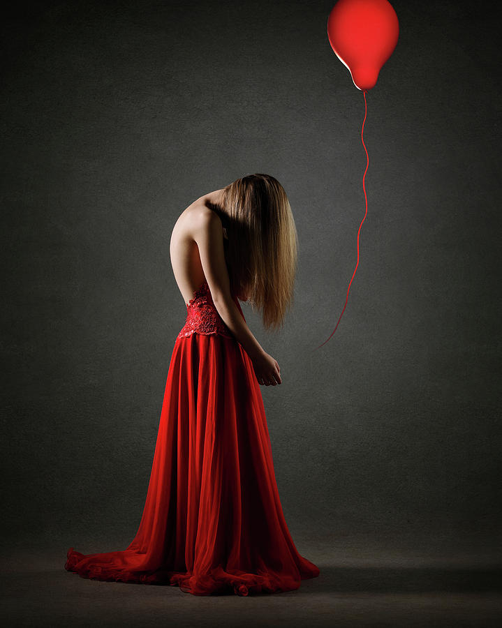 Sad Woman In Red Photograph By Johan Swanepoel Fine Art America