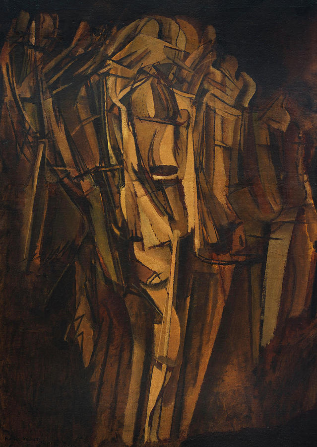 Sad Young Man on a Train Painting by Marcel Duchamp