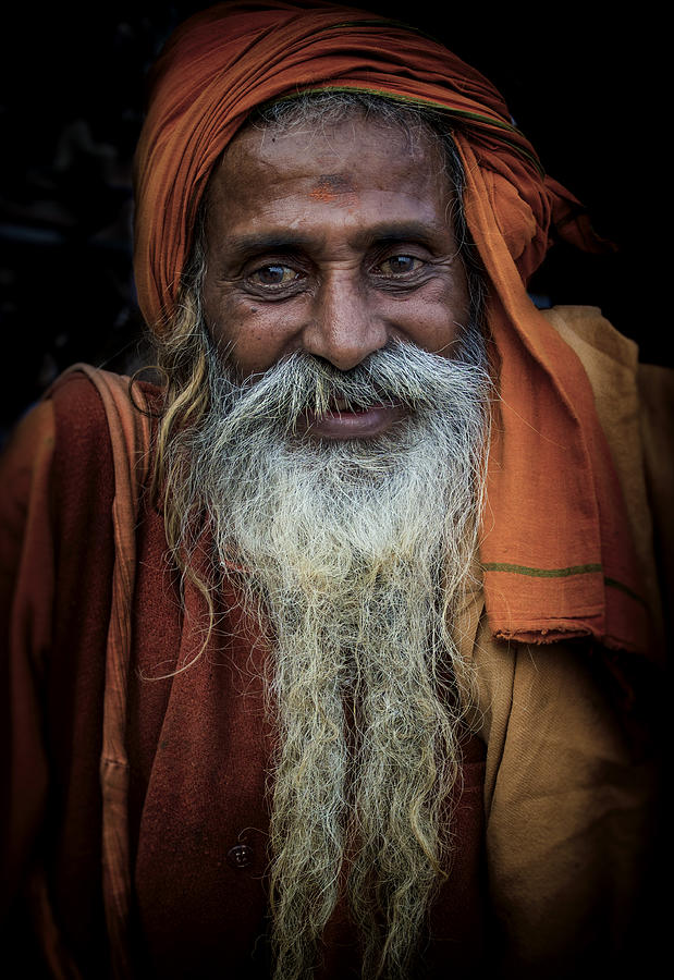 Sadhu At Gangâ Riverbank Photograph by Elena Molina - Pixels