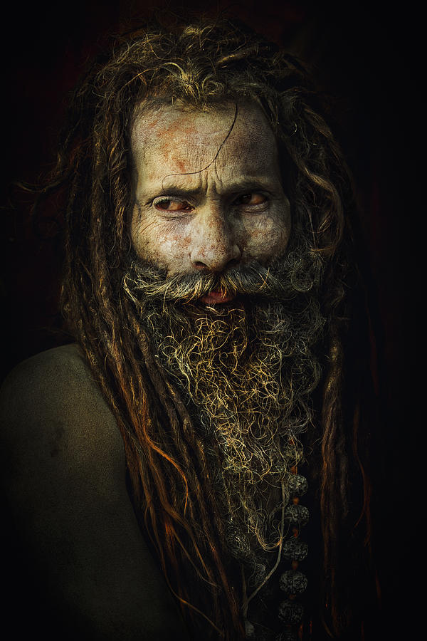 Portrait Photograph - Sadhu-baba,varanasi,india 2022 by Svetlin Yosifov