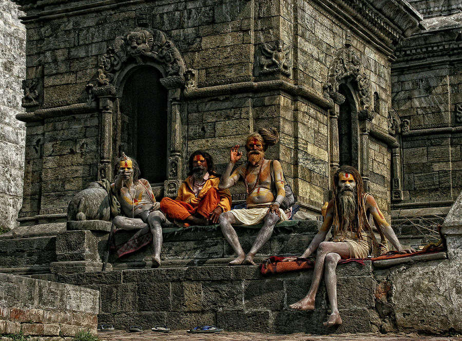Architecture Photograph - Sadhus Enjoying The Maha Shivatri Festival by Yvette Depaepe