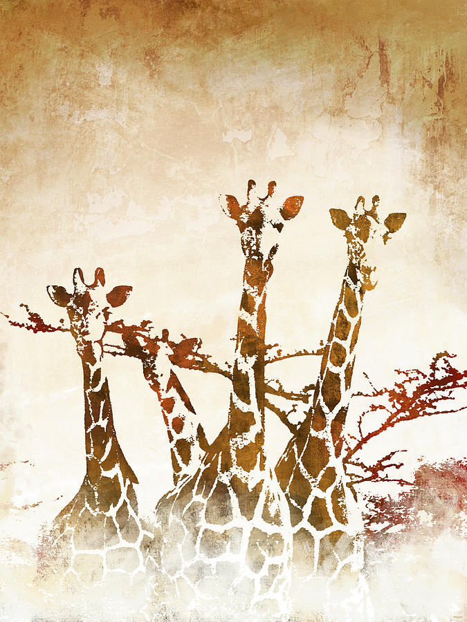 Wildlife Painting - Safari Giraffe II by Dan Meneely