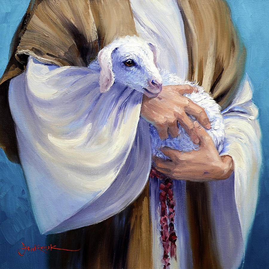 Jesus Christ Painting - Safe in the Arms of Jesus by Mikki Senkarik