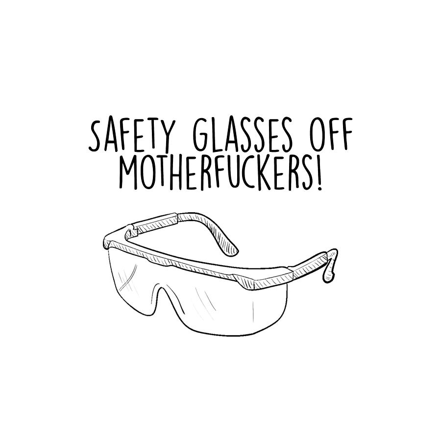 Safety Glasses Off Drawing by Ron Waldmann