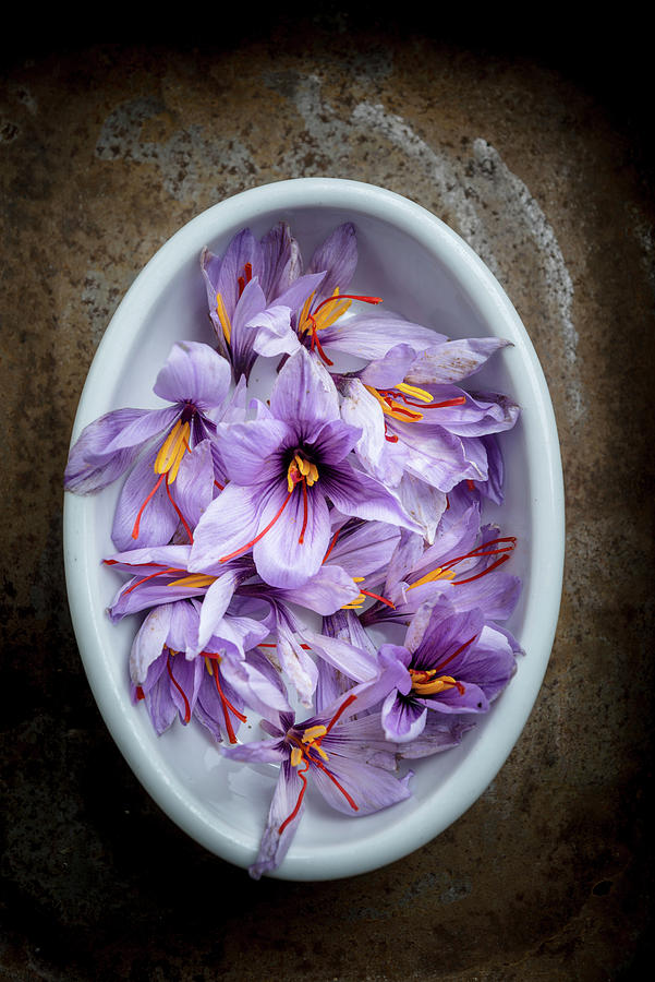 Saffron Flowers In A Bowl Photograph by Nitin Kapoor
