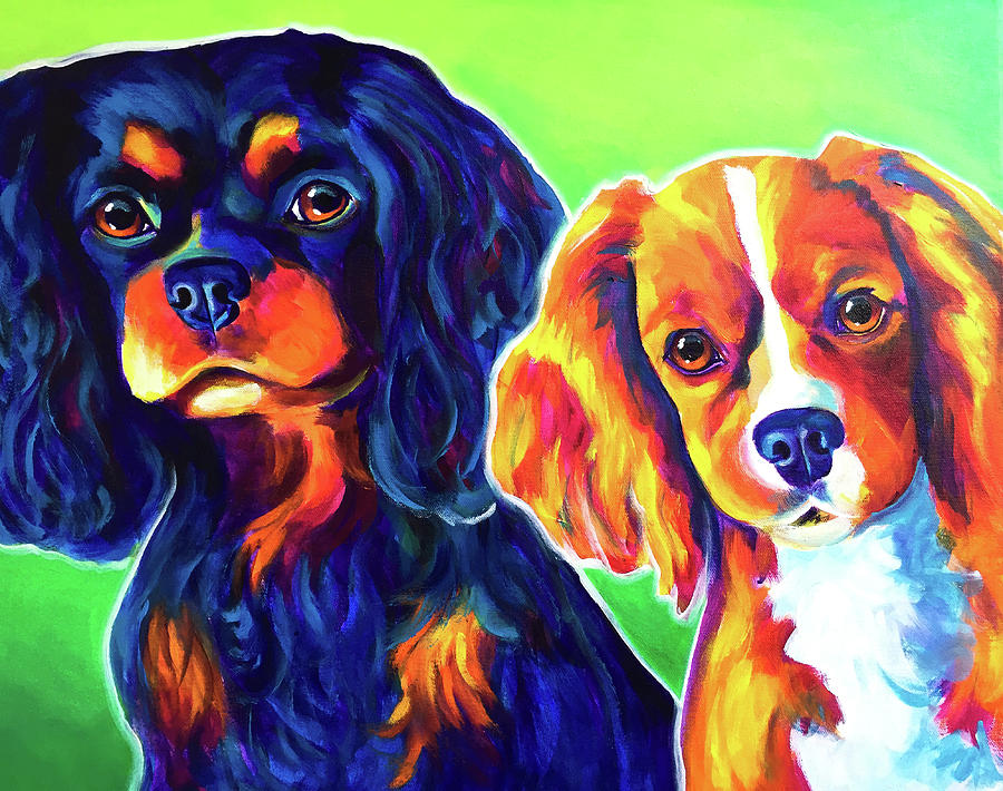 Dog Painting - Saffy And Duck by Dawgart