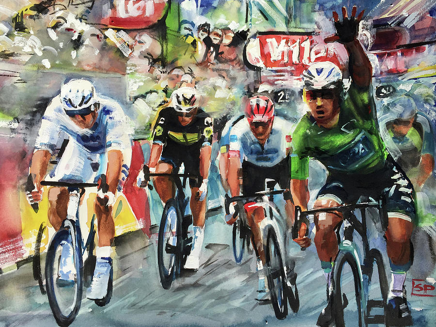 Sagan Salutes Stage 13 2018 Painting by Shirley Peters