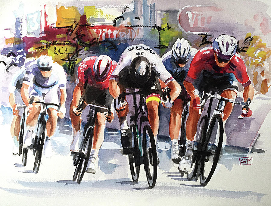 Sagan Sprint Finish Stage 2 Painting by Shirley Peters