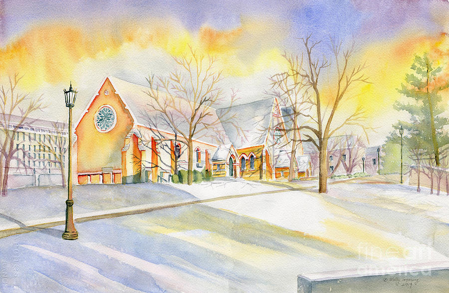 Sage Chapel Cornell University Painting by Melly Terpening
