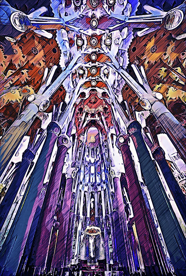 Sagrada Familia - 27 Painting by AM FineArtPrints