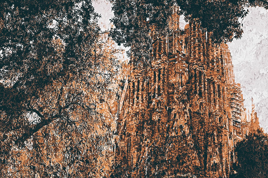 Sagrada Familia - 33 Painting by AM FineArtPrints