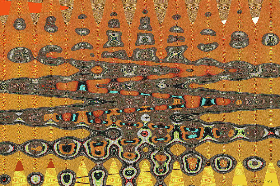Saguaro Forest Abstract e4d Digital Art by Tom Janca