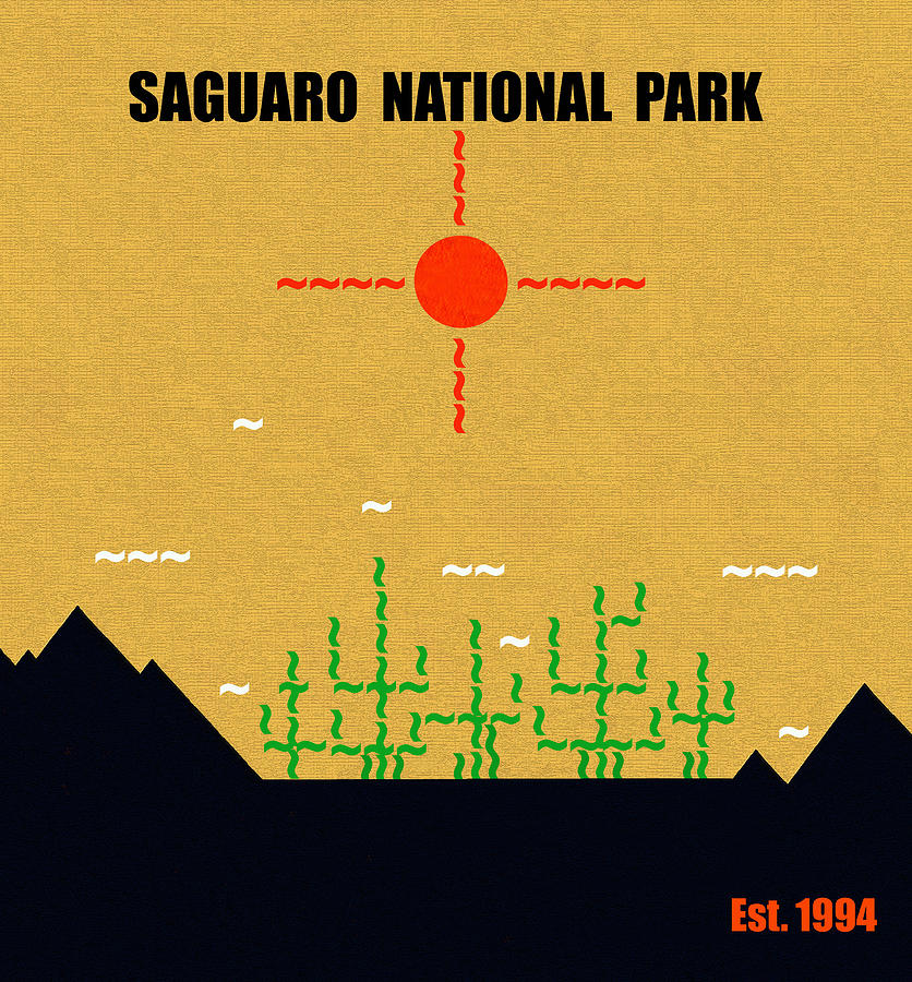 Saguaro N. P. M series Mixed Media by David Lee Thompson