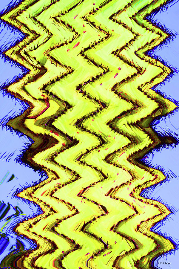 Saguaro Skin Yellow Abstract With Thorns Digital Art by Tom Janca