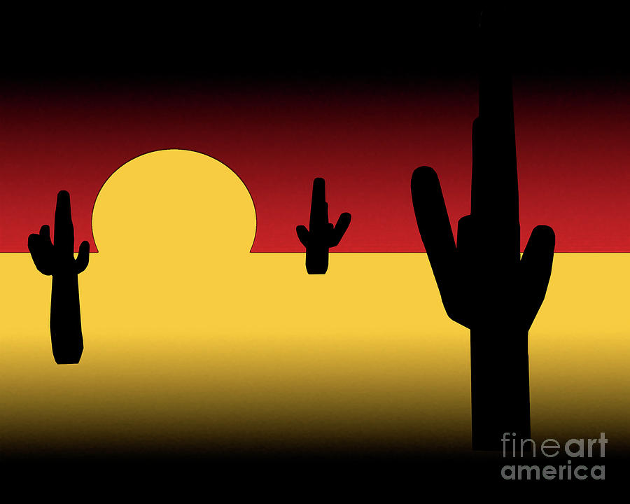 Saguaro Sunset Digital Art by Kirt Tisdale
