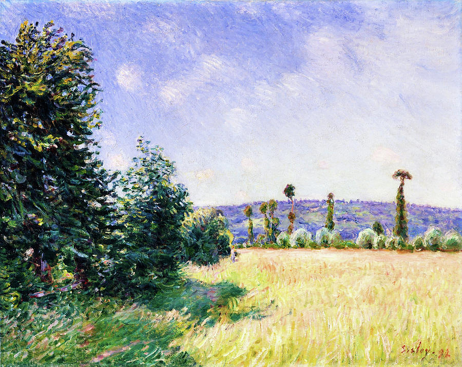 Sahurs Meadows in Morning Sun - Digital Remastered Edition Painting by Alfred Sisley