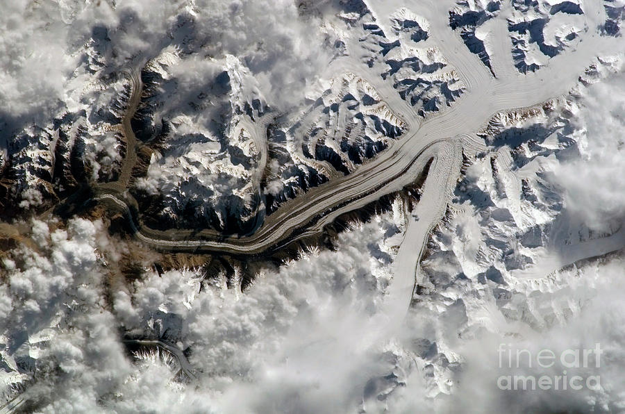 Saichen Glacier from Space Photograph by Atlas Photo Archive - Fine Art ...