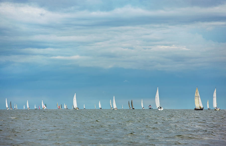 Sail Boats Racing, Chesapeake Bay Photograph by Greg Pease