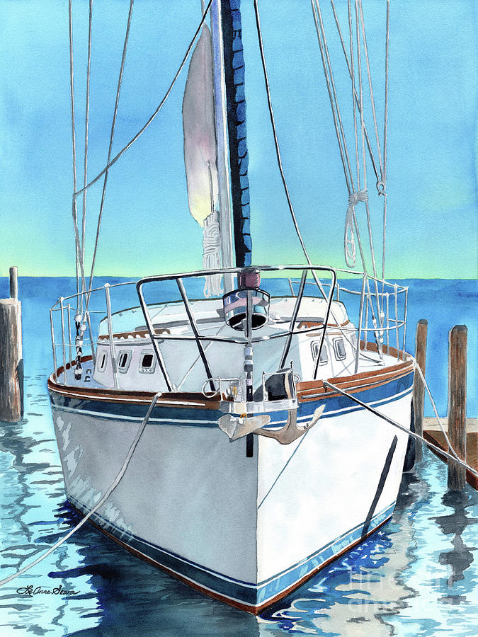 Sailboat 1 Painting by LeAnne Sowa