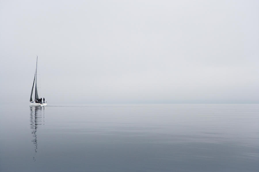 Sailboat In Sea Photograph by Thomas Northcut