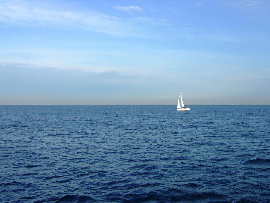 Sailboat On Lake Michigan Photograph by Stephen Ehlers