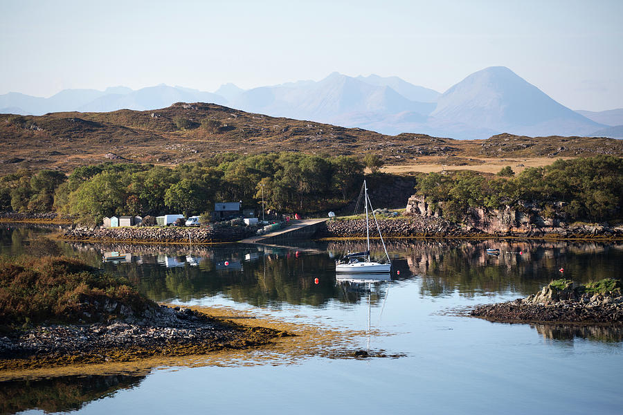 Sailboat On Water, Applecross, Scotland, Uk Digital Art by Tim E White ...