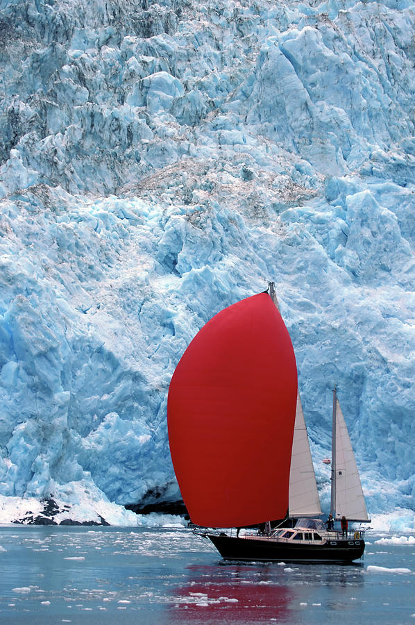 Transportation Photograph - Sailboat Prince William Sound Alaska by Laughingmango