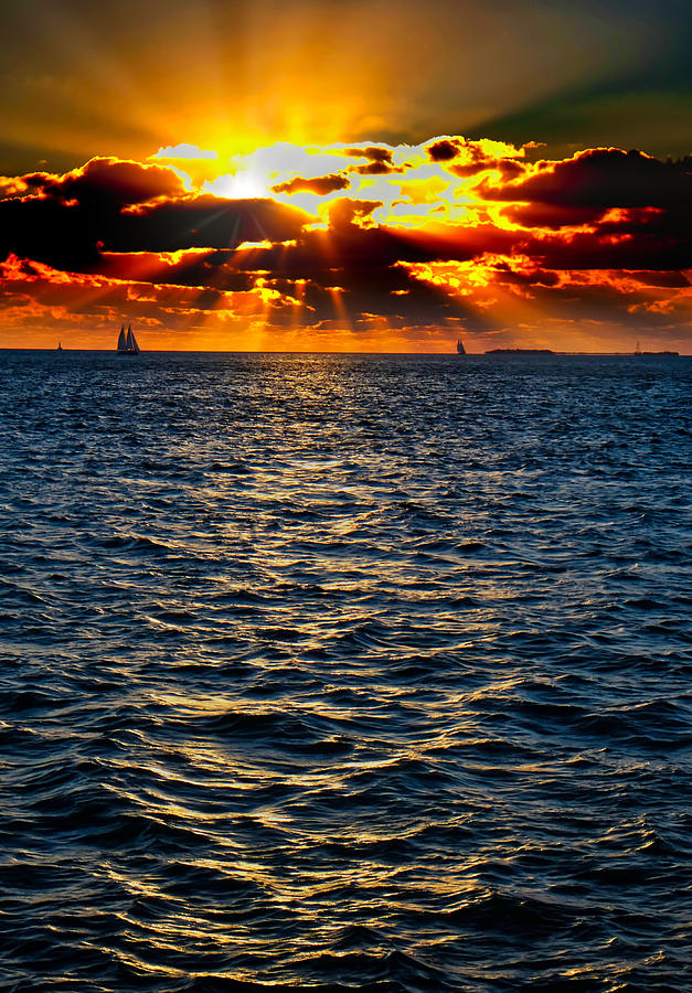Sailboat Sunburst Photograph by Tom Gresham