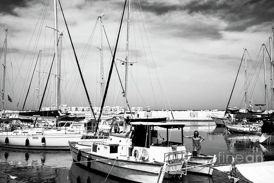 Sailboats at the Tel Aviv-Jaffa Port Photograph by John Rizzuto
