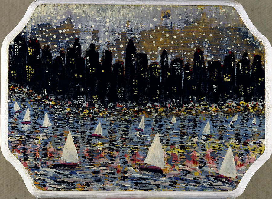 Sailboats In Foreground New York Painting by Peter Sickles Sailboats In Foreground New York Painting by Peter Sickles