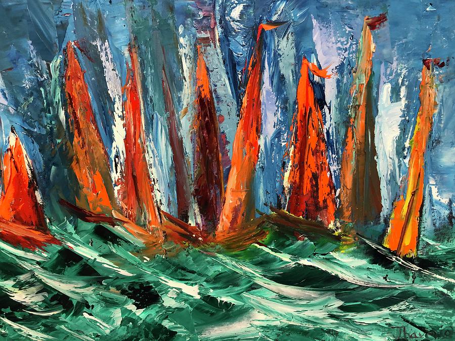 Sailboats Painting by Soham Jhaveri Fine Art America