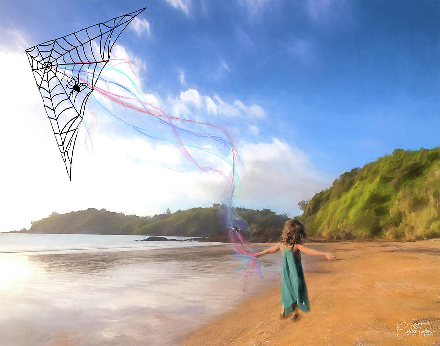 Sailing a Spider Web Kite Mixed Media by Colleen Taylor