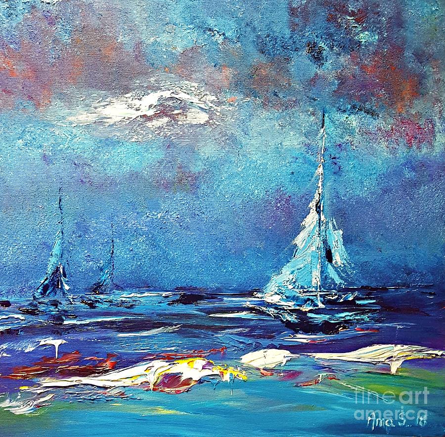 Abstract Painting - Sailing by Amalia Suruceanu